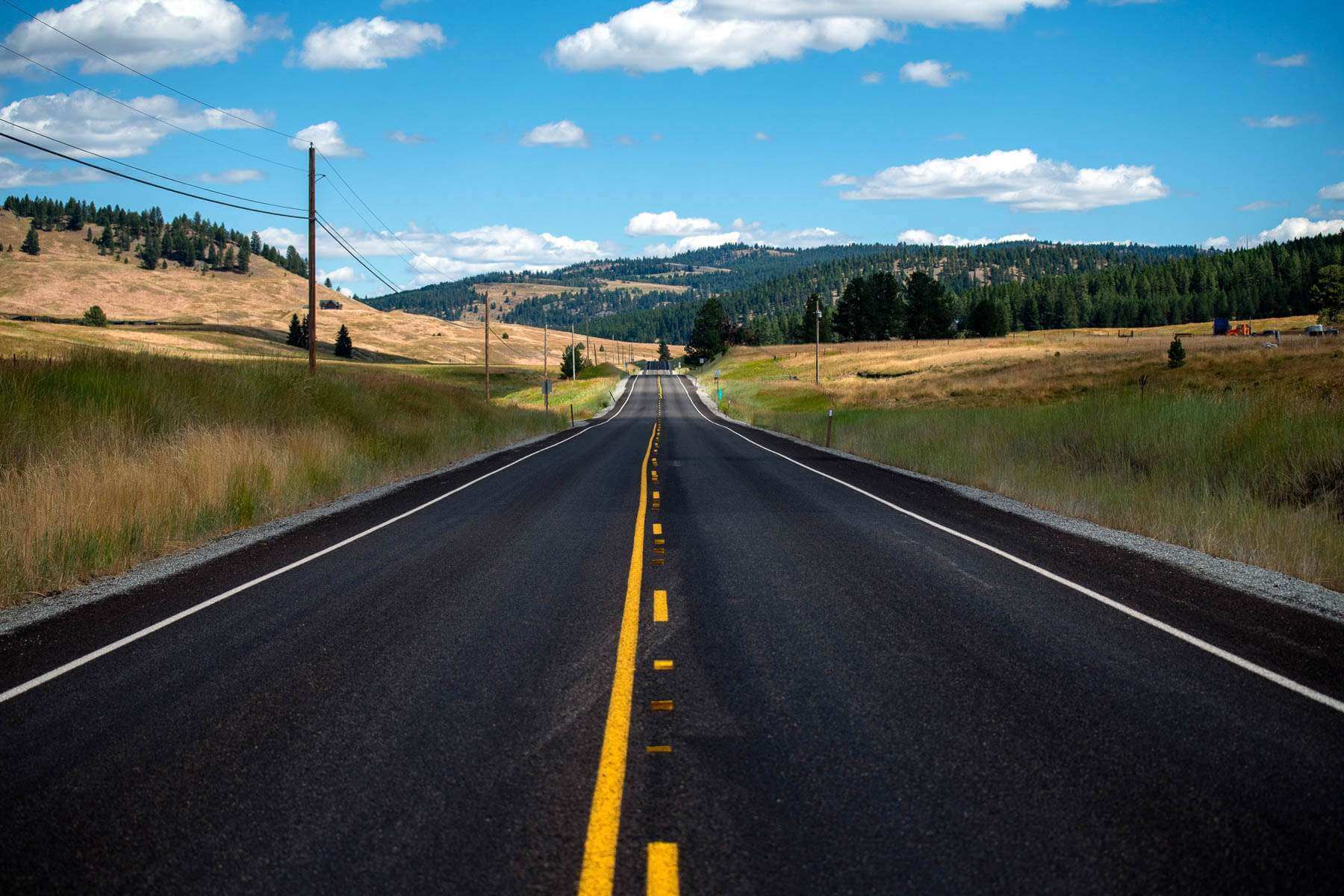 Empty highway in Washington State