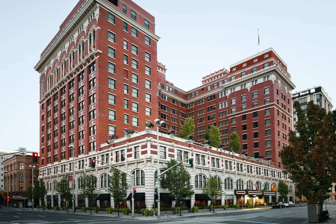 Exterior of the Historic Davenport Hotel in downtown Spokane.