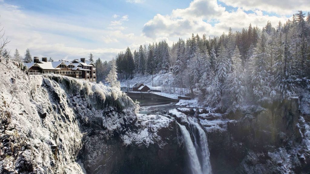Places To Visit In Washington State In Winter-Salish Lodge & Spa is a cozy winter destination in Washington