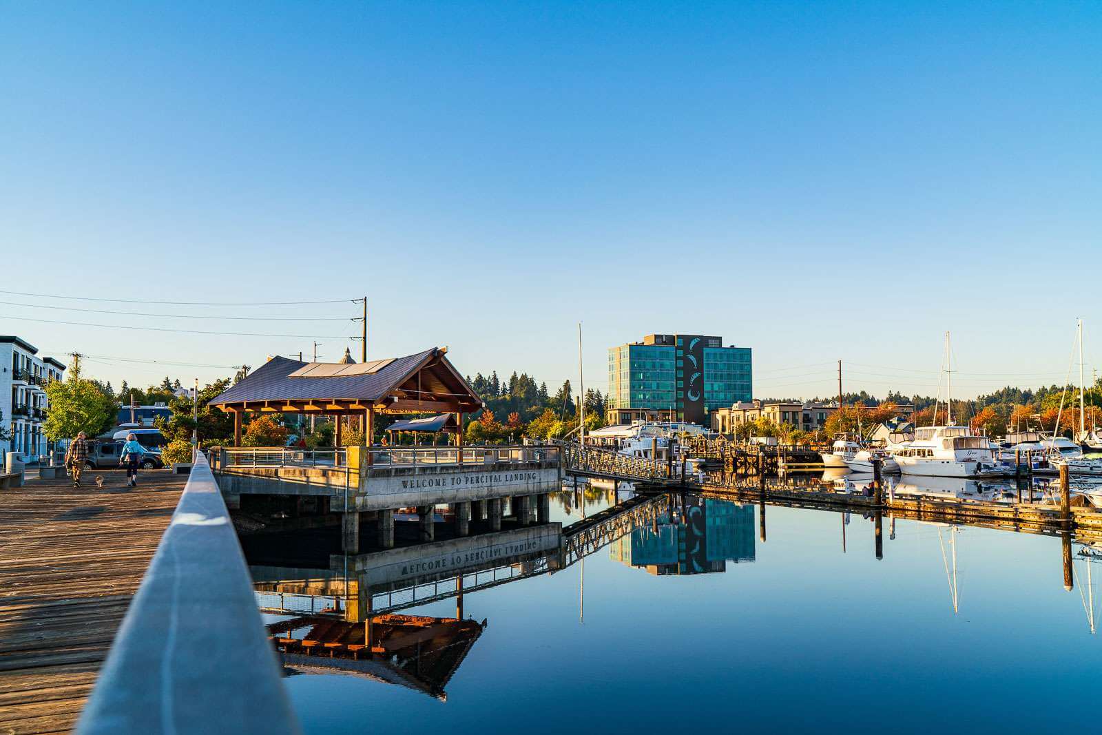 Percival Landing along the water in Olympia