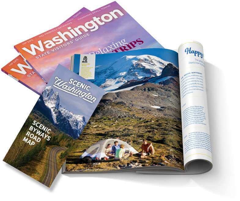 Printed copies of the Washington State Visitors' Guide 