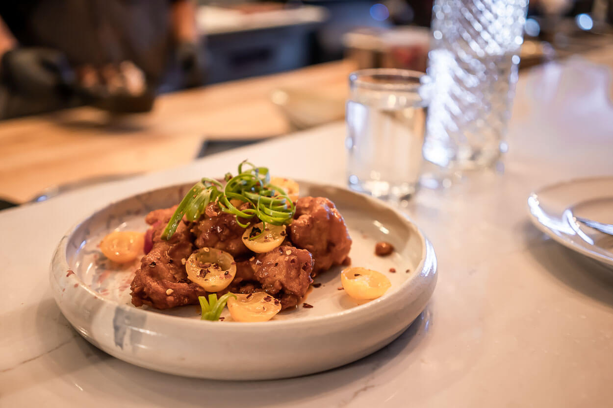 A plate of food at Crafted.