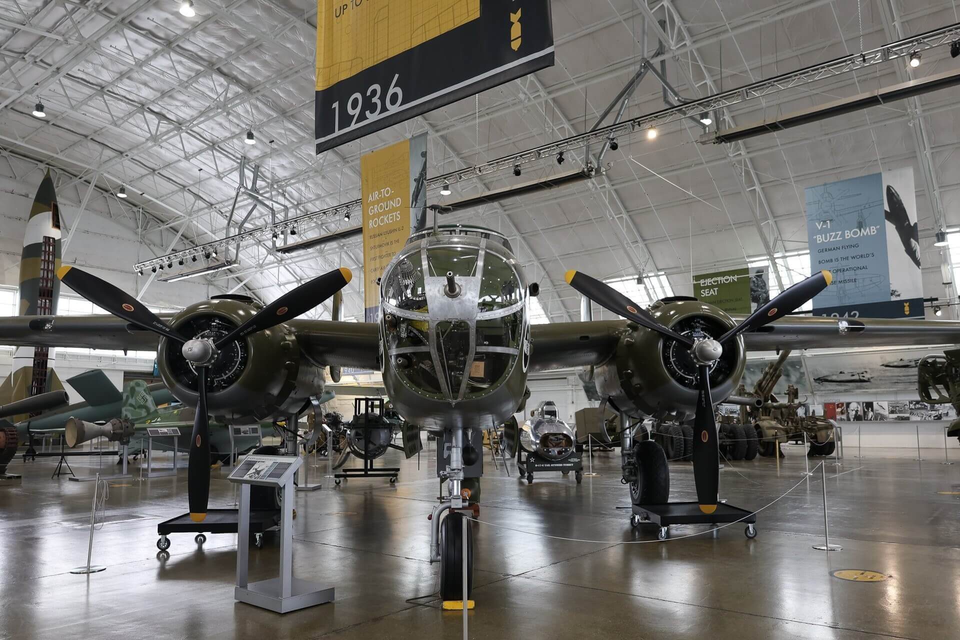 A vintage aircraft from 1936 is seen at the Flying Heritage and Combat Armor Museum in Everett
