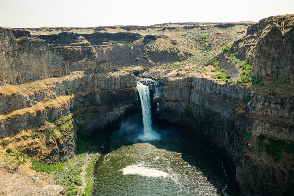 Palouse Falls thunders into a pool.