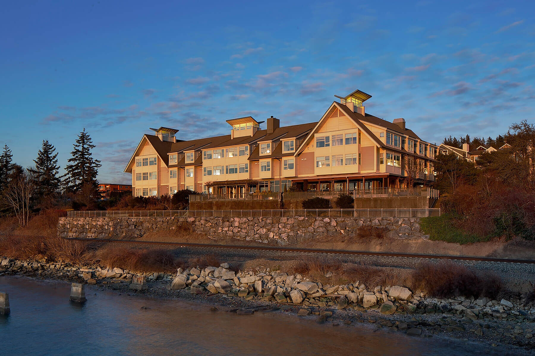 Exterior of the Chrysalis Inn & Spa in Bellingham, WA. 