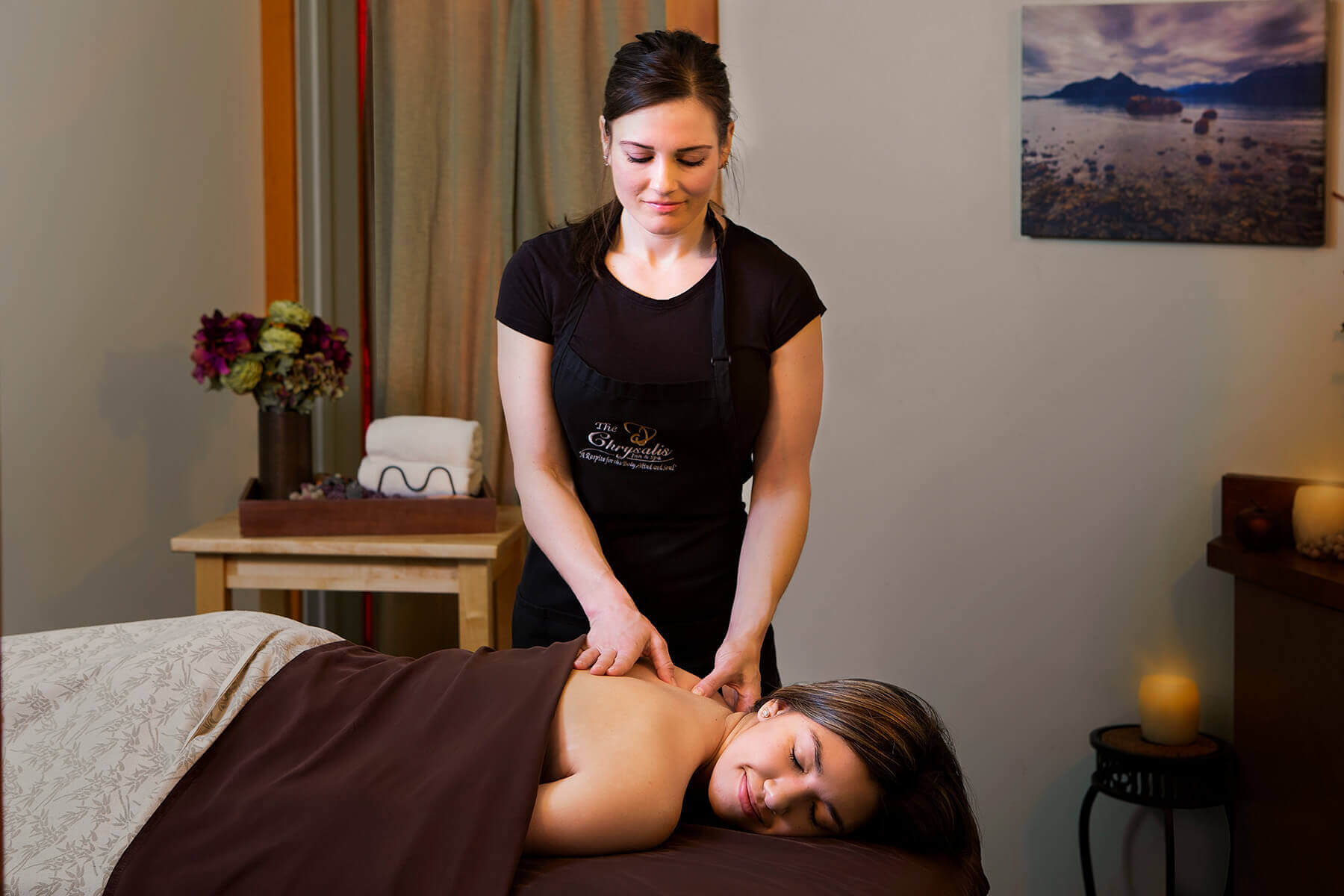 Massage session at Chrysalis Inn & Spa. 