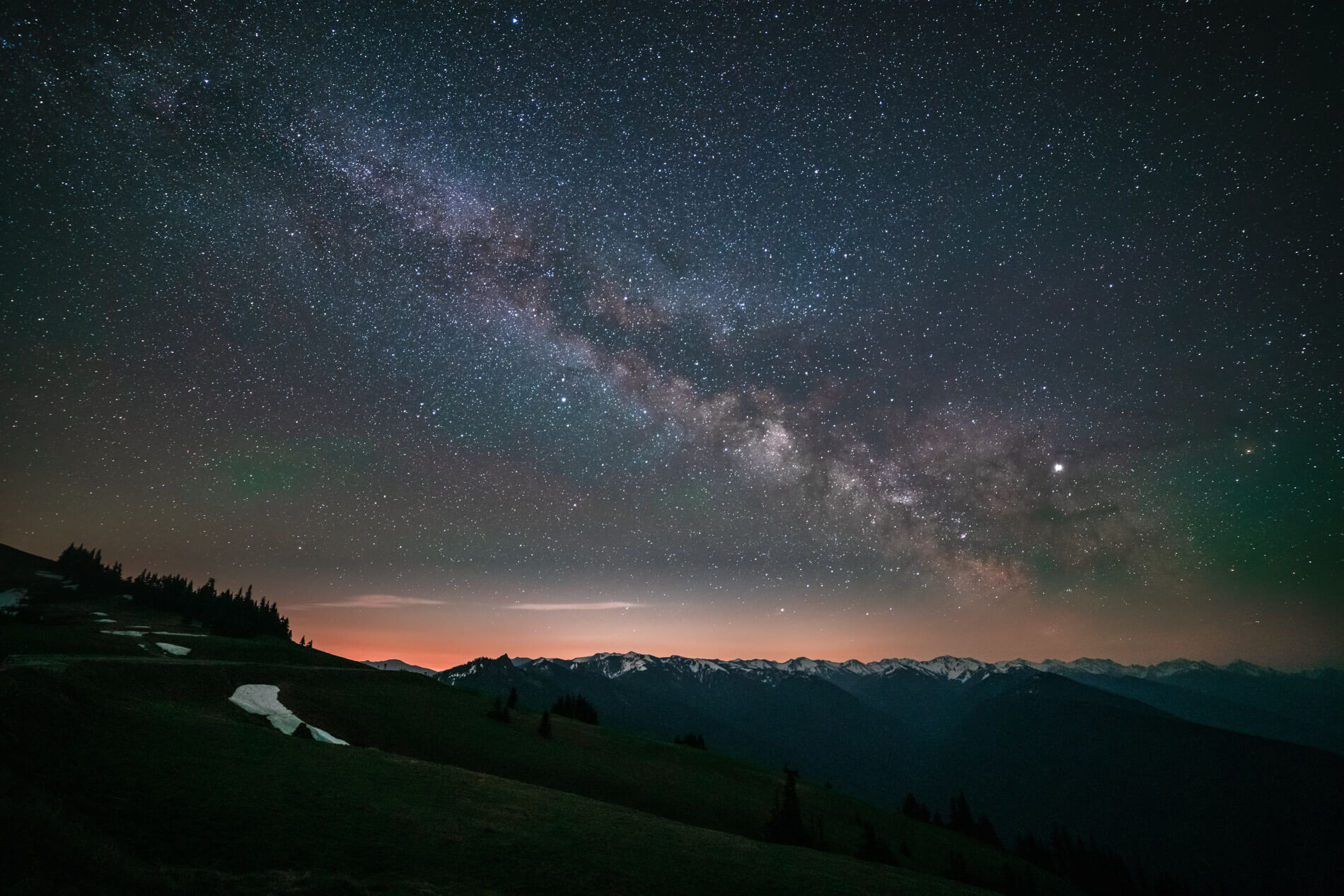 Photo of stargazing in Washington. The milky way seen from Hurricane Ridge.