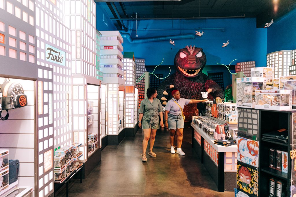 Two women explore Funko HQ in Everertt