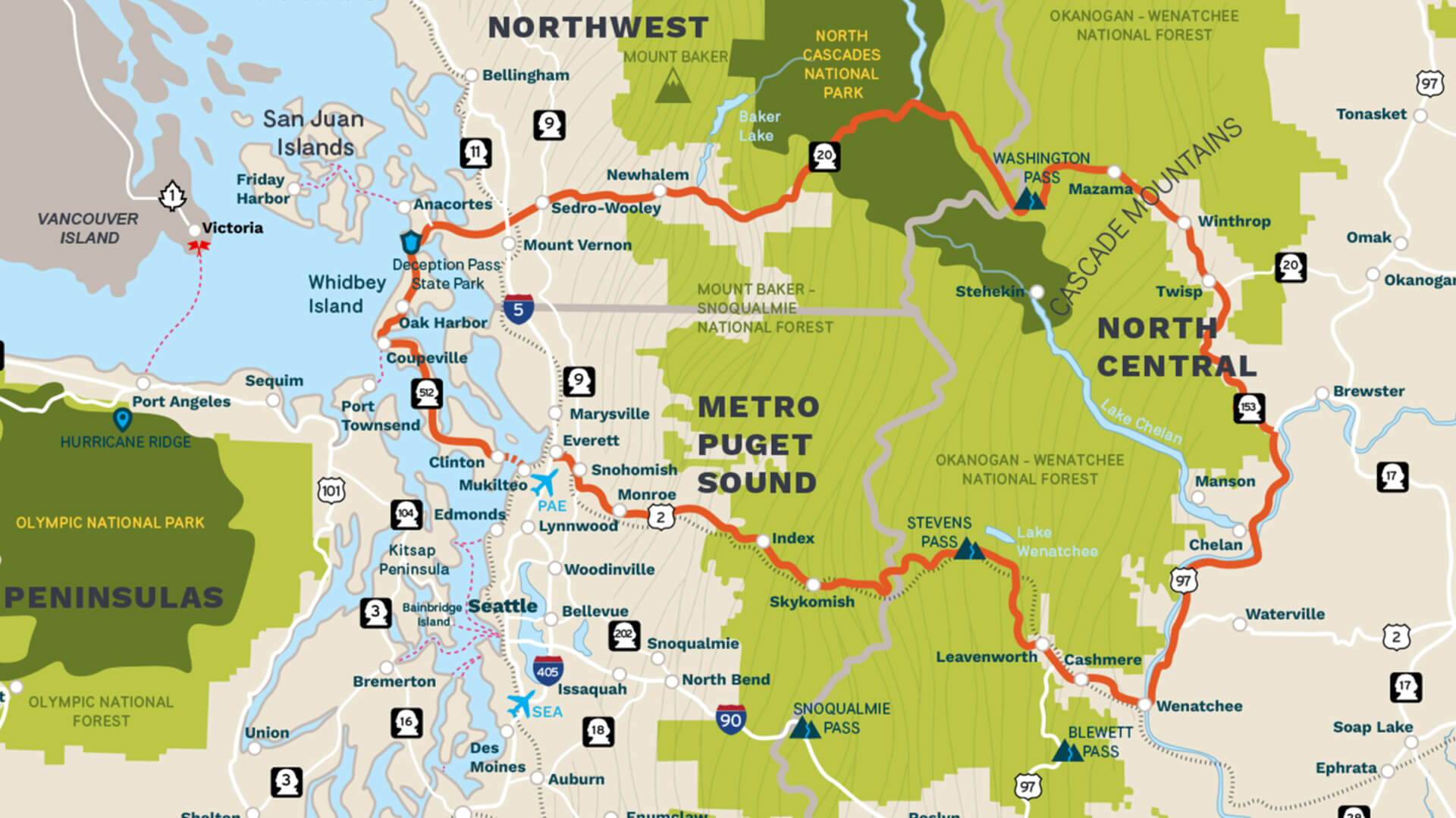 Map of Cascade Loop Scenic Byway