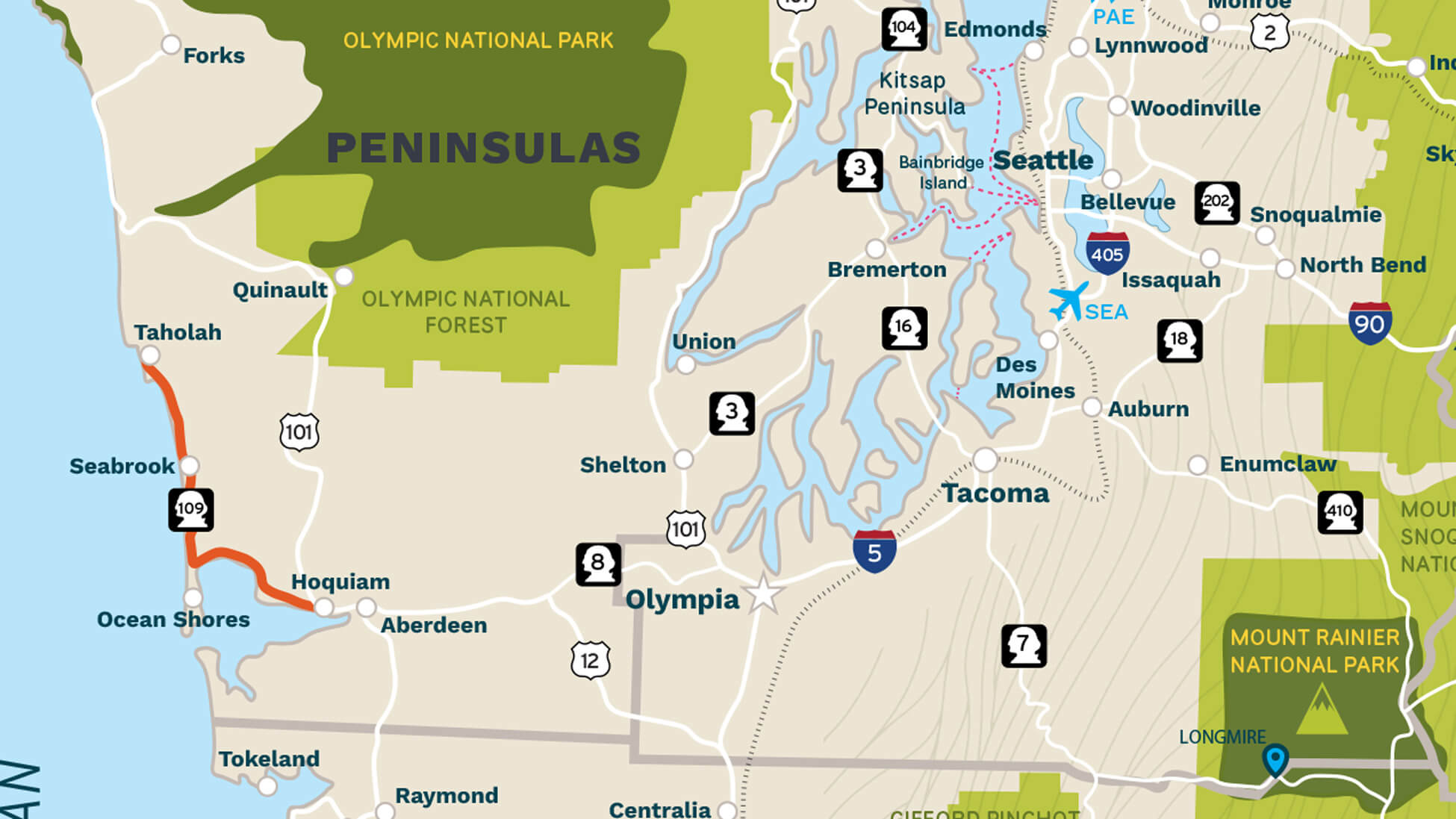 Map of Hidden Coast Scenic Byway