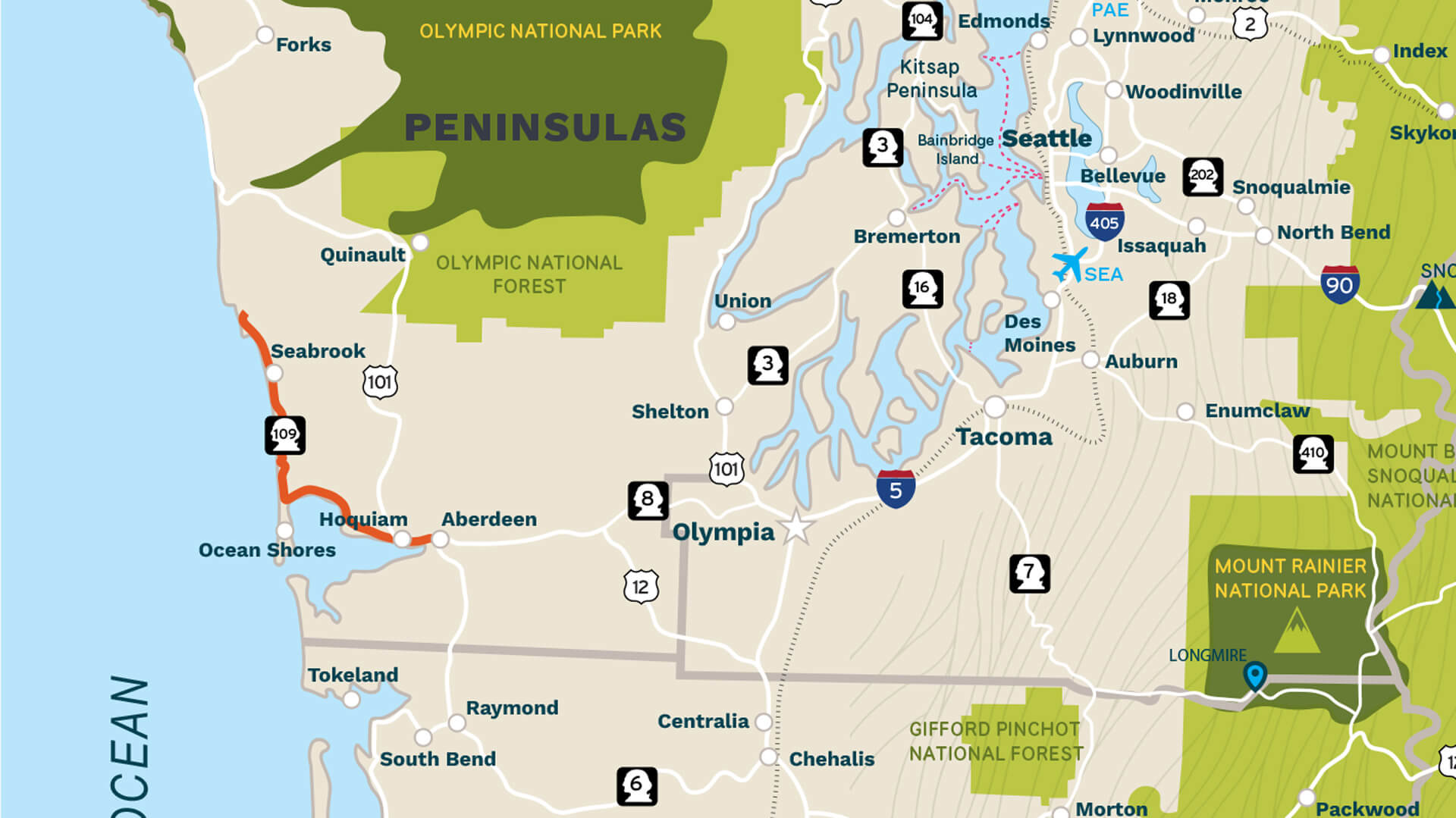 Map of Hidden Coast Scenic Byway
