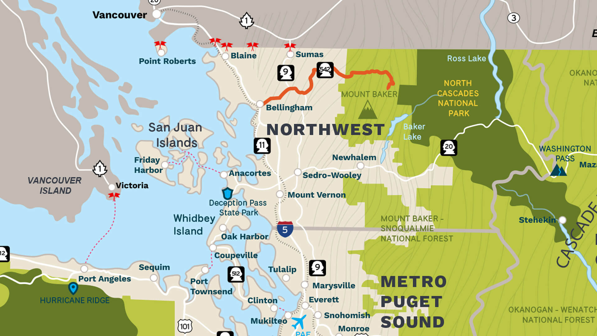 Map of the Mount Baker Scenic Byway