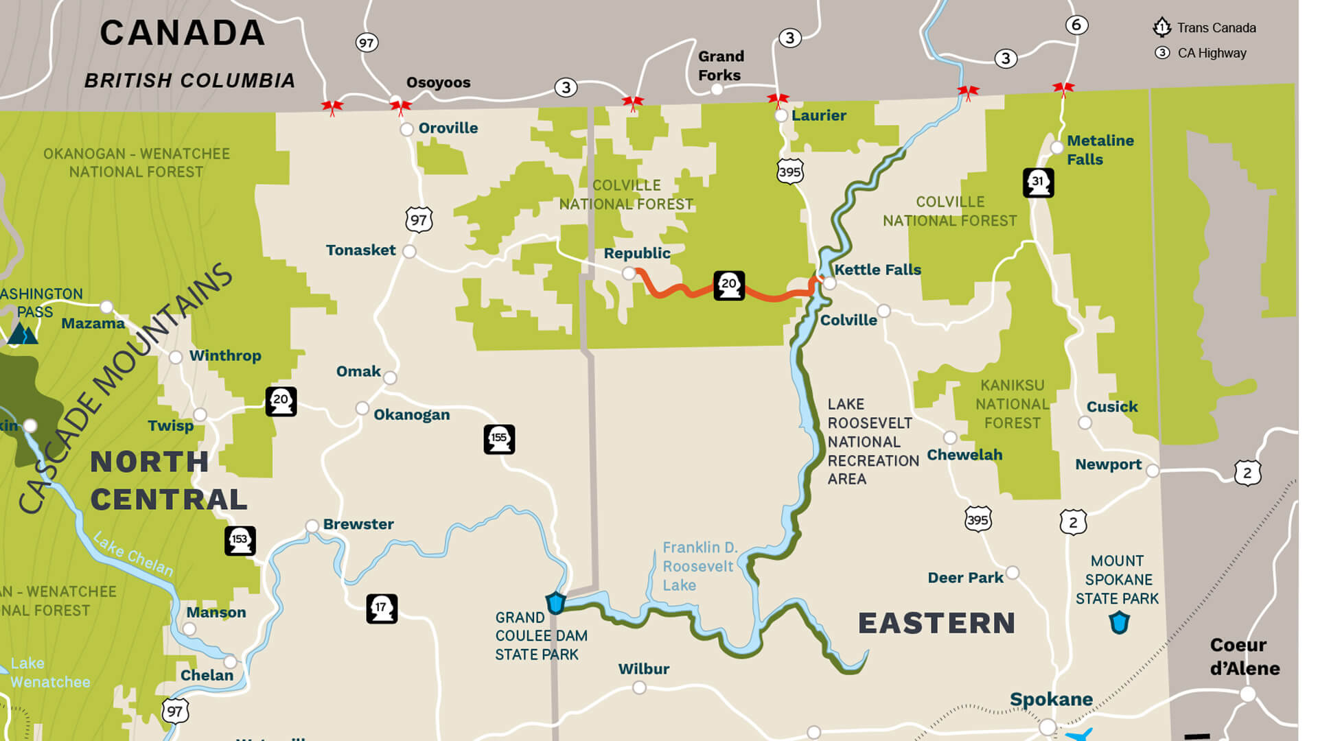 Map of the Sherman Pass Scenic Byway